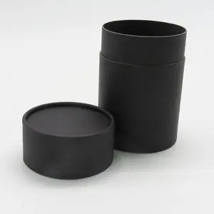 8.2Cm Dia Papier Pot Voor Cosmetische Olie Fles Thee Deodorant Stick Verpakking Zwart Karton Buis Met Deksel