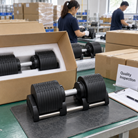 Haltères réglables 16KG-50KG, entièrement en acier électroplaqué, enquêtes de 2KG, changement rapide, entraînement de force à domicile
