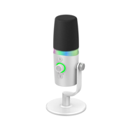 Microphone dynamique de bureau CMTECK DM65, microphone pour ordinateur, USB, professionnel, réduction du bruit, éclairage RVB, microphone en aluminium