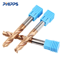 Forets hélicoïdaux en carbure de tungstène HRC60 à 2 cannelures 3 mm avec refroidissement externe pour machines-outils et métaux durs
