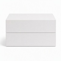 Boîte cadeau rigide blanche personnalisée de luxe, finition mate, texture lisse, couvercle et base pour emballage de produits de soin de la peau, MOQ 1