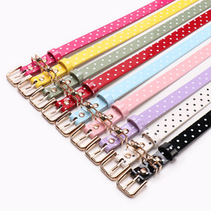 Cinturón de Cuero Sintético Color Caramelo con Estampado de Puntos, Estilo Americano, para Mujer, Primavera-Verano, Accesorio de Alta Gama - Product Image 2