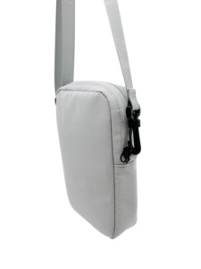 <b>Large</b> capacity Light Gray <b>Canvas</b> Sling <b>Bag</b> With Zipper Closure And Front Pocket For Daily Use - Product Image 3