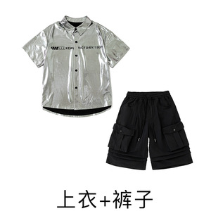 Tenues <span class=keywords><strong>de</strong></span> scène modernes pour enfants, ensembles <span class=keywords><strong>de</strong></span> <span class=keywords><strong>danse</strong></span> tendance, vêtements <span class=keywords><strong>de</strong></span> <span class=keywords><strong>danse</strong></span> <span class=keywords><strong>jazz</strong></span> et streetwear, imprimé numérique en polyester - Product Image 3