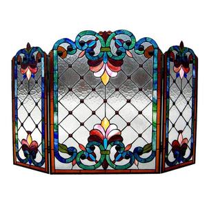 Rejilla Decorativa para Chimenea de Vidrio Artístico Tiffany Estilo Barroco de 40''*28'' - Product Image 4