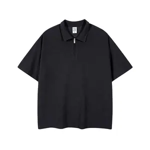 T-shirt pour hommes, nouveau design, vente en gros, marque privée, surdimensionné, printemps été, impression de broderie, personnalisé, coton noir