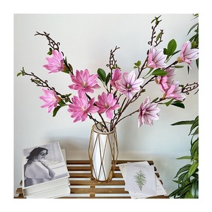 Flores Queyiyi, Magnolia Artificial Impresa en 3D, Tallo Único, 6 Cabezas, Hechas a Mano en Seda, Decoración para el Hogar - Product Image 5
