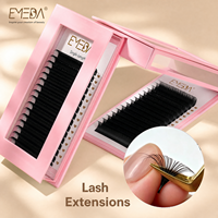EMEDA Marque Privée Plateaux de Cils en Cachemire Noir Mat, Extensions de Cils en Soie, Vison Velours, Fournitures pour Extensions de Cils Volume, Vente en Gros