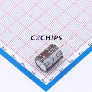 Condensador Electrolítico de Aluminio de Montaje Pasante DHG063M477L160S1AA, D13xL16mm 470uF 20% 63V 1.03A-100kHz - Product Image 1