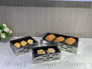 Onawei Dubai árabe Hotel <span class=keywords><strong>restaurante</strong></span> suministros Catering plata Metal pan <span class=keywords><strong>comida</strong></span> fruta servir Buffet elevadores conjunto y soportes estante - Product Image 2
