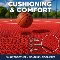 Dalles de sol modulaires antidérapantes texturées pour surfaces humides et sèches, idéales pour les gymnases et les salles multisports