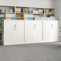 Armoire basse en acier massif, entièrement métallique, pour rangement quotidien, classeur métallique compact, avec charnières silencieuses, meuble de bureau latéral