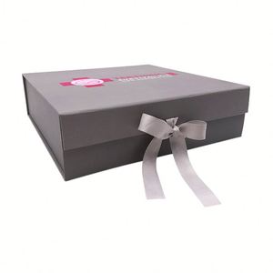 Wedding Dress Wholesale Black Cardboard Luxury Gold Foil Logo Closure Gift Boxeses With Ribbon Bulk - Product Image 6