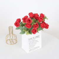 Künstliche Seiden rosen 10 kleine Trauben 3D-gedruckte langlebige Braut strauß Valentinstag Hochzeit Home Decoration