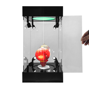 Nhà Máy Acrylic hiển thị đứng tủ đèn LED Bảo tàng sưu tầm mô hình hộp với xoay cơ sở - Product Image 4