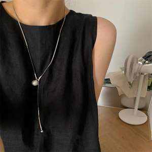 Collar de Perlas de Agua Dulce de 40+5 cm, Estilo Socialité Xiaoxiangfeng, Cadena de Clavícula de Hada, Collares Finos - Product Image 4