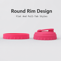 Couvre-boissons réutilisables en silicone de luxe avec styles plat et à languette, plusieurs couleurs pour une utilisation quotidienne