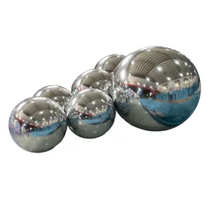 ステージ装飾用の人気のかわいいPVC光沢シルバーインフレータブルミラーボール
