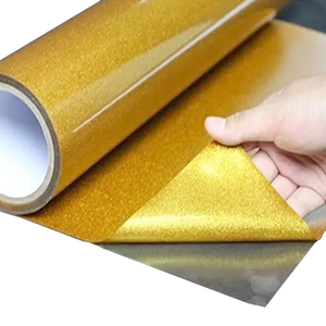 Kaus oblong vinil Transfer panas Glitter PU kaus oblong tekanan panas Glitter besi - Product Image 4