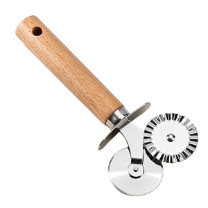Stainless Steel Foldable Pizza With Forged Handle Double-Ended Roller Cutter Lace Straight Edge & <b>Wheels</b> - Product Image 1