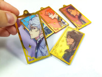 KUIEN Porte-clés personnalisé en acrylique avec feuille d'or estampillé à chaud breloque en acrylique avec feuille d'or translucide