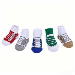 Meias Esportivas de Algodão para Bebês Meninos de 0 a 12 Meses, Conjunto com 5 Pares, Respiráveis, Macias, Antiderrapantes, para Uso Diário e Recém-Nascidos - Product Image 1