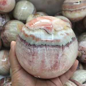 Boule <span class=keywords><strong>de</strong></span> cristal en pierre <span class=keywords><strong>de</strong></span> <span class=keywords><strong>porc</strong></span> naturelle, sphère <span class=keywords><strong>de</strong></span> Calcite tricolore polie à la main pour la décoration, vente en gros - Product Image 3