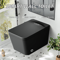 WC intelligent suspendu, bidet européen, cuvette carrée en céramique sans rebord, siège chauffant, télécommande incluse, équipement sanitaire, chasse d'eau à siphon en P