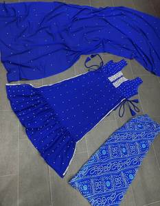 Venta caliente Eid Ramzan Special Salwar Kameez Ropa DE BODA pakistaní Faux Georgette Fancy Kurti-Palazzo a precio al por mayor - Product Image 5