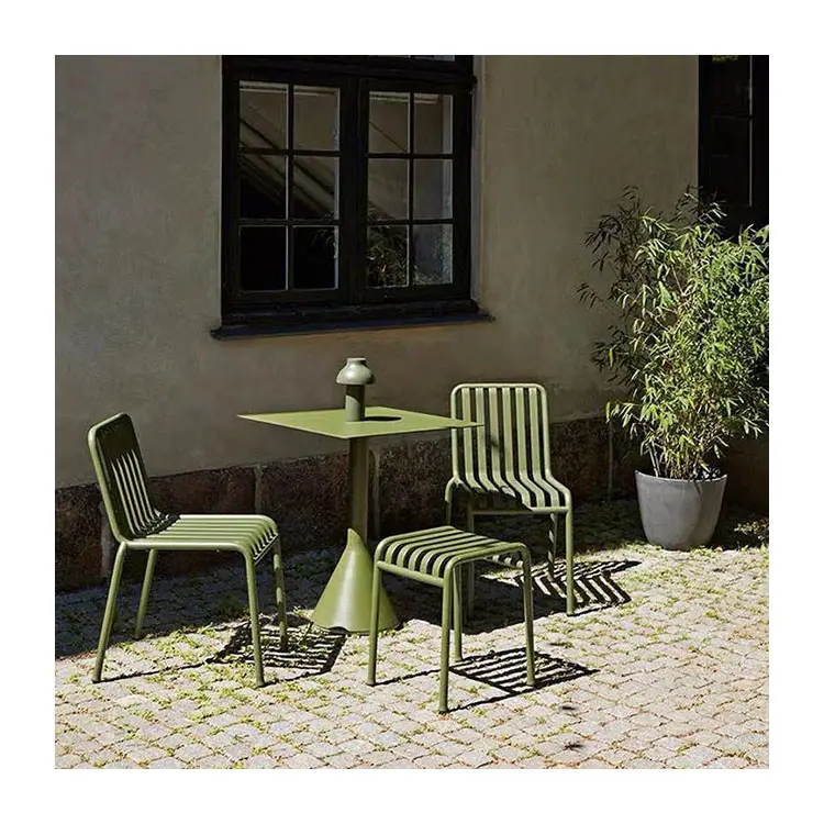 Chaise et table de jardin en aluminium pour restaurants et cafés