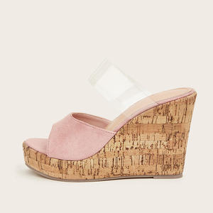 Sandales compensées à <span class=keywords><strong>plateforme</strong></span> pour femmes, respirantes, à bout ouvert, à brides croisées, à enfiler, espadrilles, sandales d'été - Product Image 1