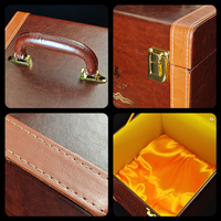 Boîte d'emballage personnalisée Boîte cadeau en cuir à couvercle rabattable avec poignée Boîte d'emballage à pression avec logo