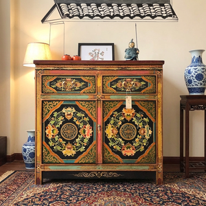 <span class=keywords><strong>Mueble</strong></span> de Entrada Oriental Chino Hecho a Mano de Madera Maciza de Alta Calidad con Patrones de la Suerte, <span class=keywords><strong>Mueble</strong></span> de Almacenamiento Multiusos para Sala de Estar - Product Image 1