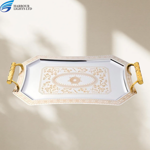 高級ゴールド長方形トレイ金属製お皿テーブル装飾トレイ - Product Image 3