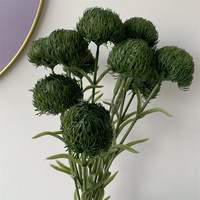 B-745 Décoration d'intérieur en gros, Fleurs de fête, Plante artificielle, Verdure, Boule de fleurs ronde, Fleurs de Dianthus vertes, Branche
