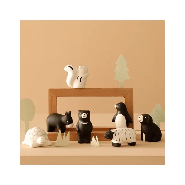 Ornement de bureau de guérison en céramique petits animaux pour la décoration de la maison petit article et envoyer des figurines mignonnes pour enfants cadeau