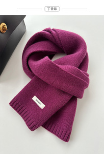冬用100% カシミアミディアムレングス無地多機能ウォームニットスカーフ女性用毎日使用アウトドア - Product Image 5