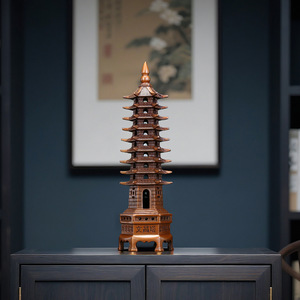 Pagoda Wenchang, adorno de bronce, cobre púrpura, Feng Shui, decoración para el hogar, oficina, estudio, regalo para estudiantes, Año Nuevo Chino - Product Image 3