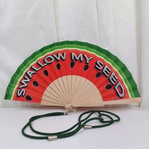 Éventail pliable artisanal d'été 2026, 23 cm, en bois, avec corde, pour la danse, les fêtes, les souvenirs et la promotion d'événements (vente en gros) - Product Image 1