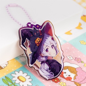 Móc Khóa Quyến Rũ Acrylic Hoạt Hình Không Trong Suốt Lấp Lánh Bằng Nhựa Epoxy Sáng Hai Mặt - Product Image 4