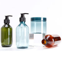 Botellas de PET Vacías de 300ml y 500ml, Color Ámbar Marrón, para Champú, Loción Corporal, Dispensador de Jabón Líquido, Botella de Plástico con Bomba