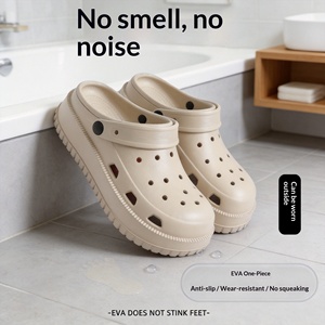 Sabots pour femmes à semelle épaisse, avec logo personnalisé, résistants aux odeurs, respirants, en EVA, imperméables, sandales de plage d'automne pour femmes enceintes 2026 - Product Image 6