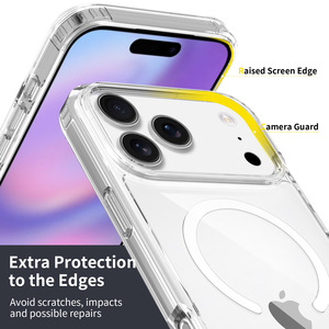 Étui de <span class=keywords><strong>téléphone</strong></span> magnétique premium TPU+PC pour 17 Pro Max, protection 360°, antichoc, design <span class=keywords><strong>transparent</strong></span>, support magnétique - Product Image 5