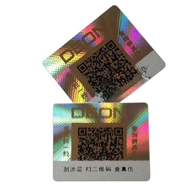 Etiqueta de código de barras de plástico, etiqueta principal, holograma, original, de seguridad, antiarañazos, código QR