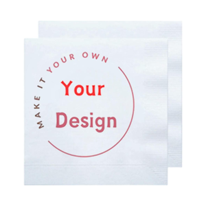 Serviettes <span class=keywords><strong>de</strong></span> Cocktail Personnalisées en Papier Vierge 2 Plis pour Anniversaires et Mariages – 50 à 1000 Pièces avec Impression <span class=keywords><strong>Photo</strong></span> et Logo sur Papier Téléchargeable - Product Image 1