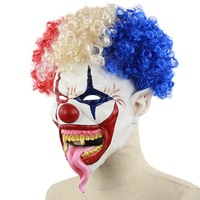 Halloween Horreur Latex Réaliste Longue Langue de Serpent Clown Masque avec Perruque Joker Cosplay Mal Clown Masques de Fête