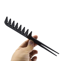 10 pièces noir professionnel peignes coiffure nouvelle queue peigne carbone antistatique peigne ensemble de coupe de cheveux