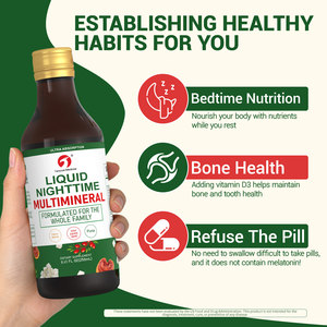 Multiminerali Liquidi Notturni con Etichetta Personalizzata |   Senza Melatonina |   Rotina della Notte |   Citrato di Magnesio |   Calcio |   Zinco |   Vitamina <span class=keywords><strong>D3</strong></span> - Product Image 2