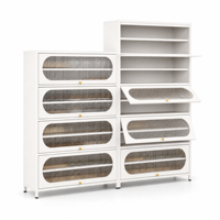 Meuble de rangement en acier pour chaussures d'entrée, organisateur domestique pour chaussures, sandales, baskets, bottes et accessoires de maison