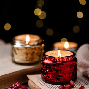Elegante Vela Aromática en Frasco de Vidrio Metálico Martillado con Tapa, Velas de Diseño para <span class=keywords><strong>Decoración</strong></span> de Fiestas - Product Image 3